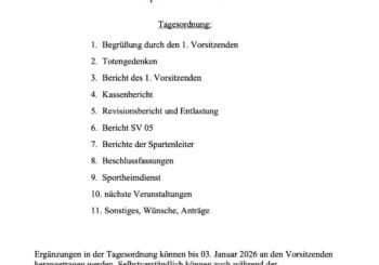 Einladung zur Jahreshauptversammlung des ATSV Thierbach/Marxgrün