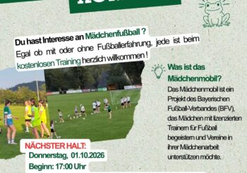Mädchenmobil des BFV macht Halt bei der SV 05 Froschbachtal